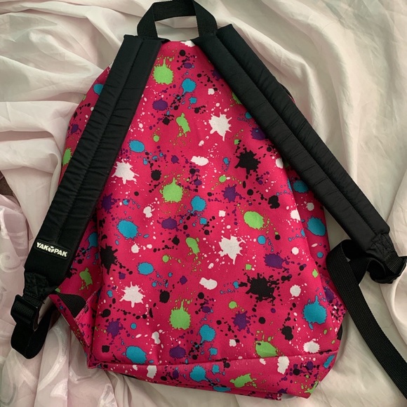 pink paint splattered backpack - Picture 4 of 4
